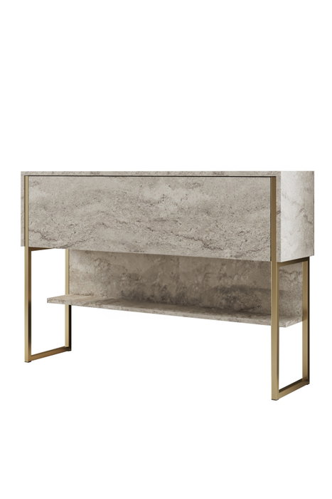 Hanah Home Luxe - Tocador Travertino y Dorado